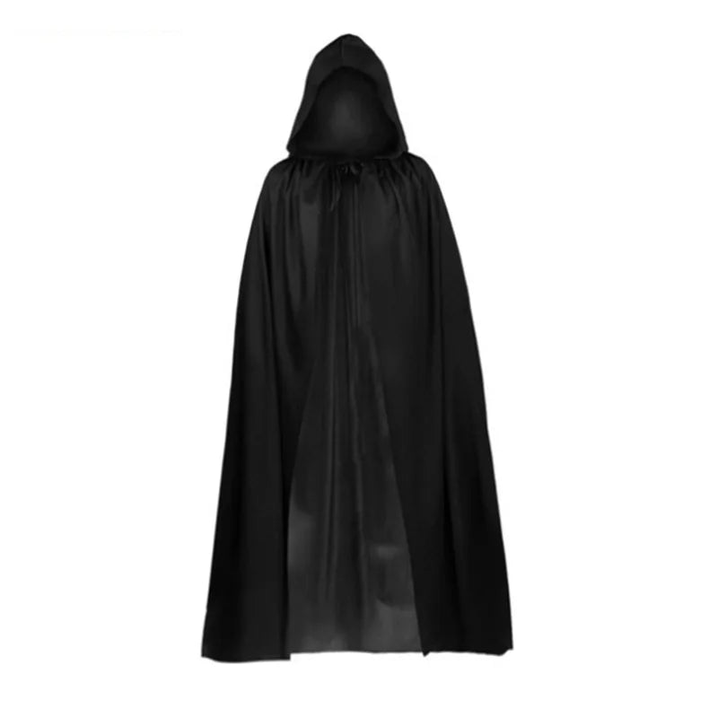 Halloween Grim Reaper black cape cloak set: children's and adult cos Grim Reaper scythe costumes and props