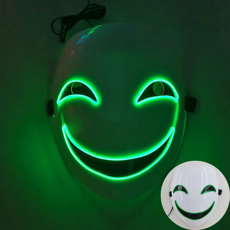 Cosplay Circle Square Triangle Light Up Masks Glowing LED Full Face Mask Disguise Supplies Film Theme Neon Luminous Mask Props