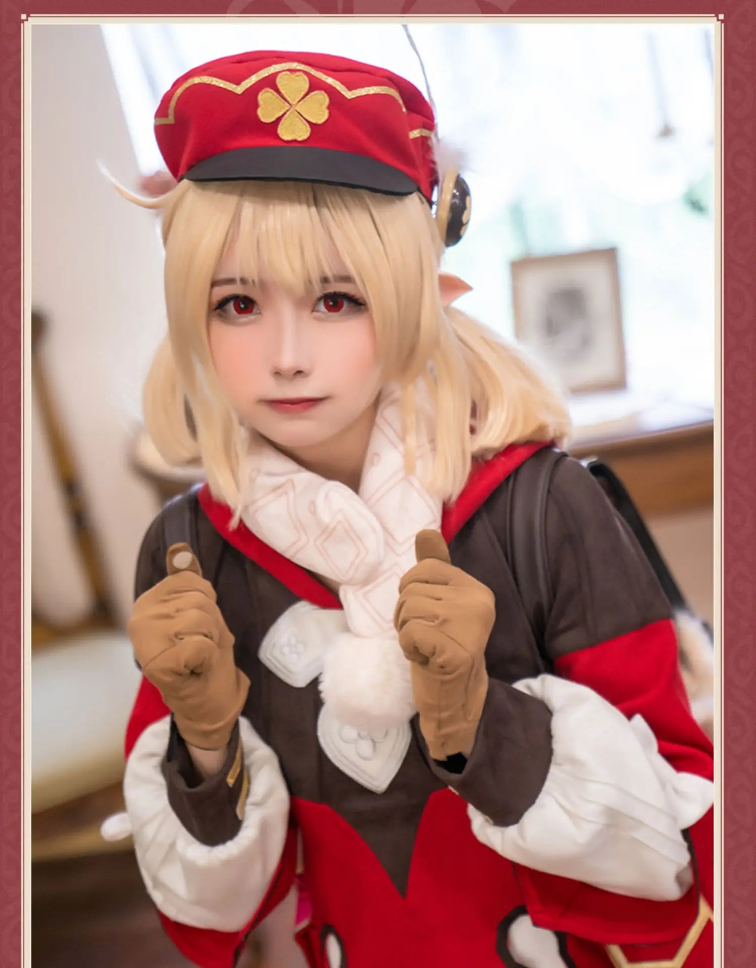 Klee Cosplay Anime Game Genshin Impact  Klee Spark Knight Cute Uniform Playfulness Outfit Dress Cosplay Costume Halloween