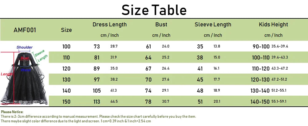 Girl Maleficent Dress Halloween Kid Witch Costume Long Sleeve Black Lace Gown Evil Role Playing Costume Carnival Cosplay Outfits