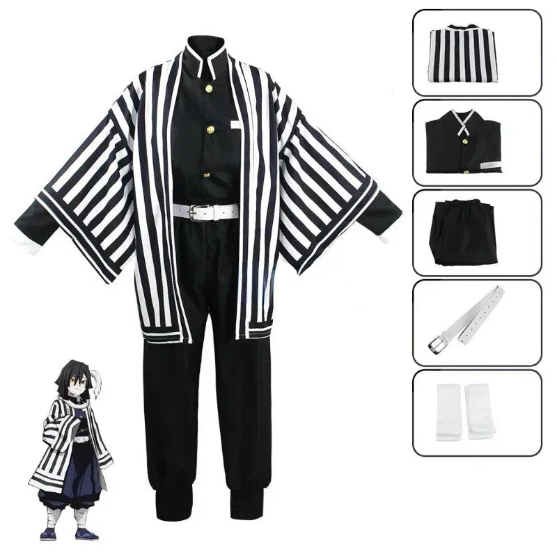 Anime Kimetsu No Yaiba Iguro Obanai Kimono Uniform Anime Pruik Cosplay Kostuum Halloween Feest