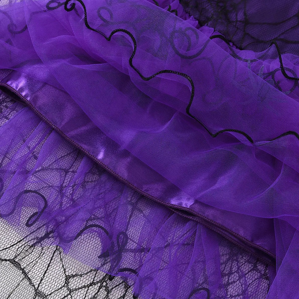 Baby Halloween Costume Girls Princess Spider Mesh Dress Children Vampire Performance Elegant Clothes Witch Dresses 1-6 Y