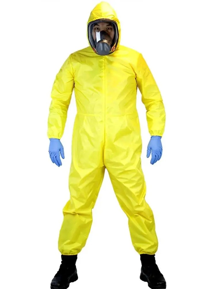 Game Theme Breaking Cosplay Bad Yellow protective Jumpsuit Costume  Halloween with Mask