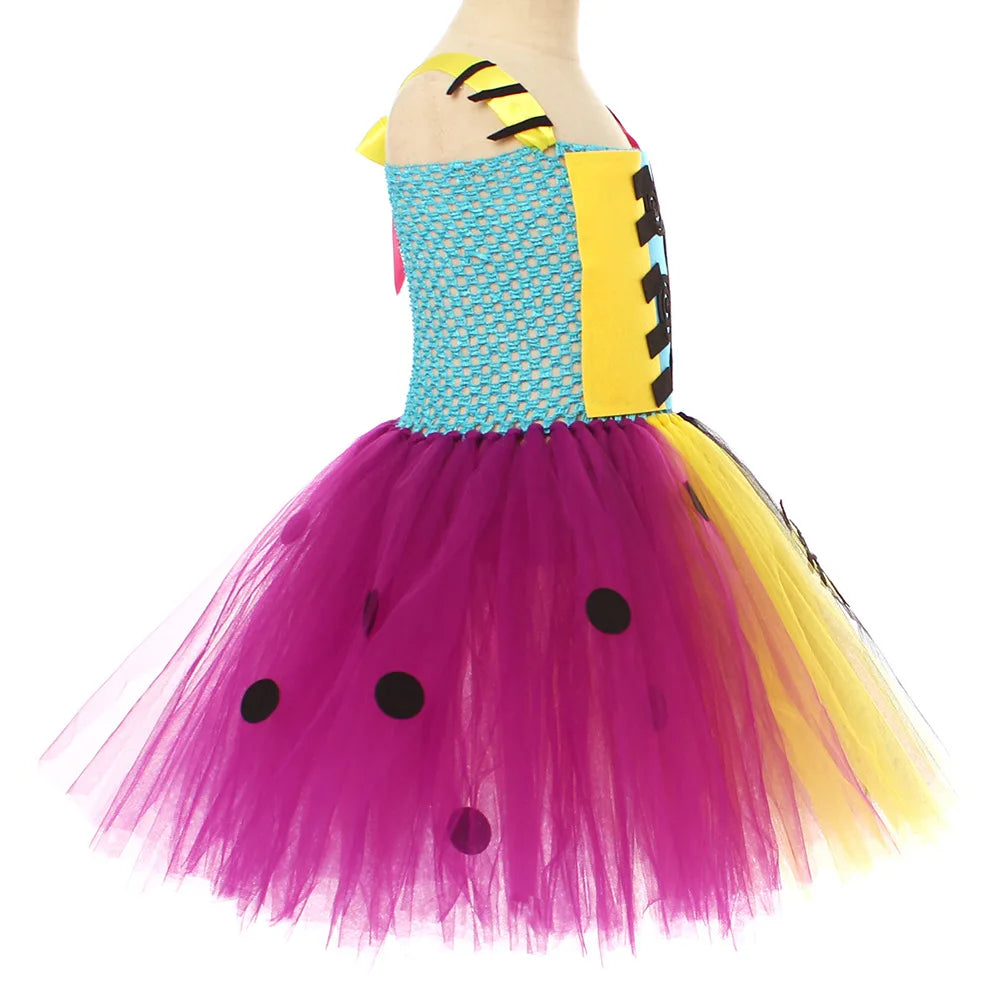 Halloween Christmas Eve Cosplay Dress Horror Fancy Princess Dress Girl Puffy Costume Carnival Party Clothes Gifts for Children