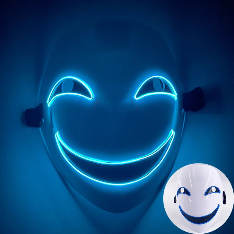 Cosplay Circle Square Triangle Light Up Masks Glowing LED Full Face Mask Disguise Supplies Film Theme Neon Luminous Mask Props