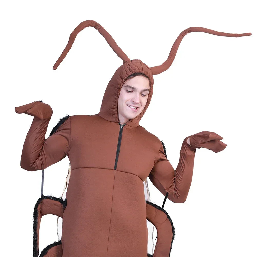 Eraspooky Funny Family Group Cosplay Carnival Cockroach Costume Adults Unisex Animal Jumpsuit Halloween Costume For Kids QW7622
