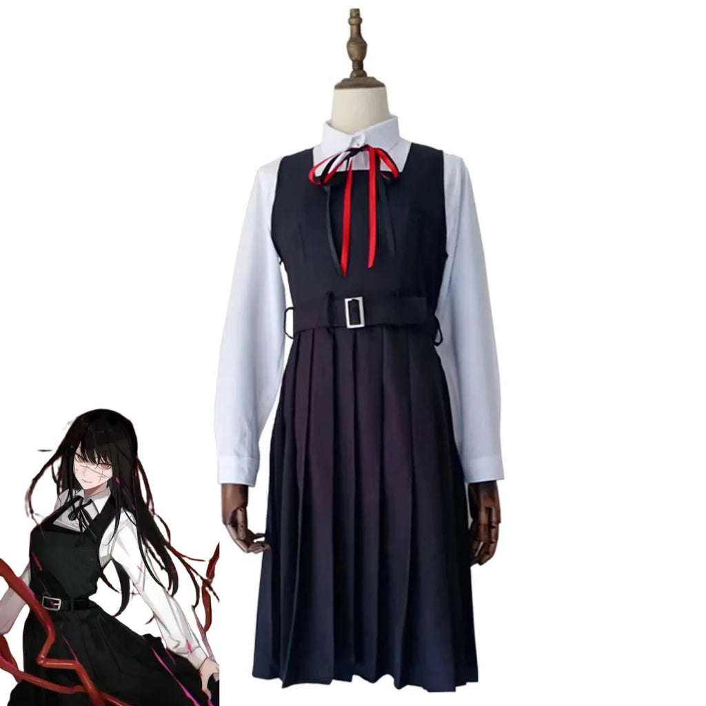 Anime Chainsaw Man Mitaka Asa Cosplay Costume Japan and South Korea JK School Uniform Shirt Dress Wig Woman Cute Campus Suit