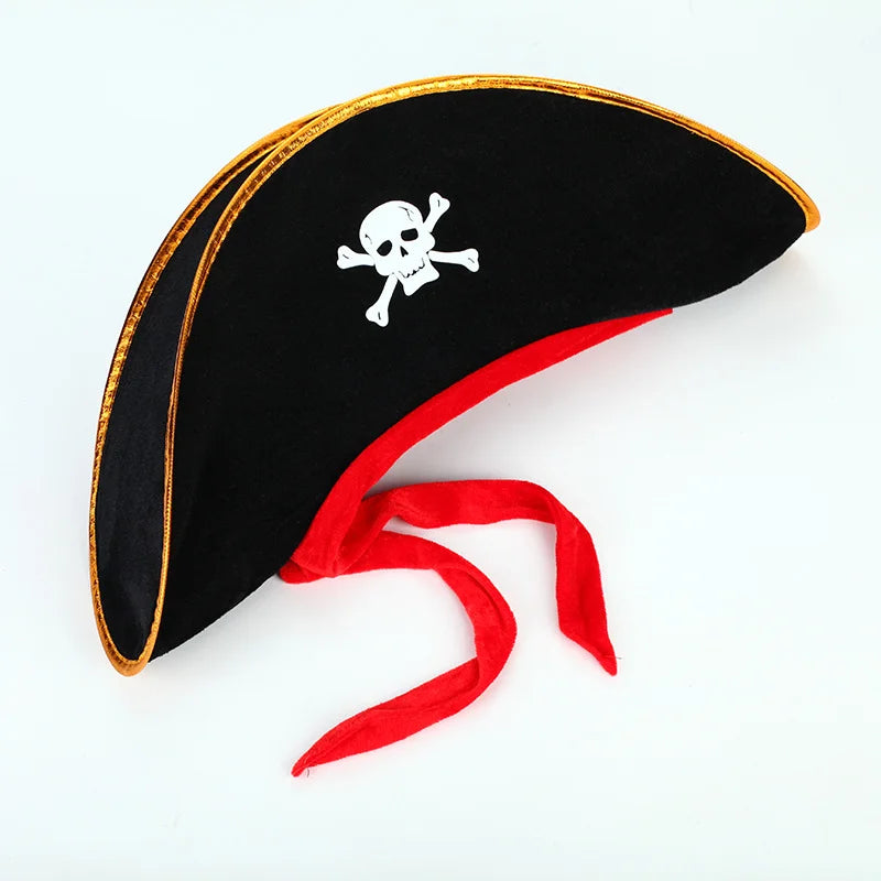 Newstyle Led Captain Hat Halloween Masquerade Pirate Theme Party Cosplay Captain Costumes Accessories Light Up Skull Pattern Hat