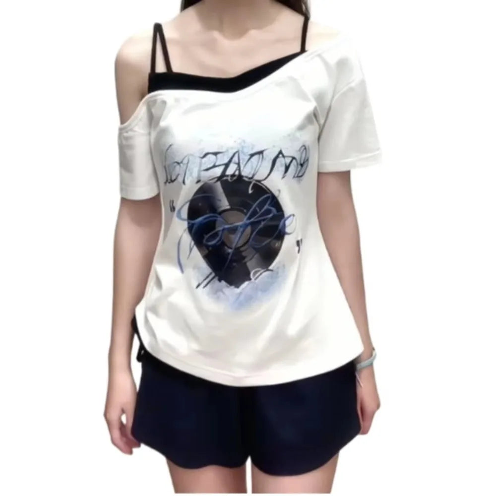 Game Love and Deepspace Leading Lady Cosplay Costume Women Faux Two-piece Short Sleeve T-shirt and Shorts Set Loungewear