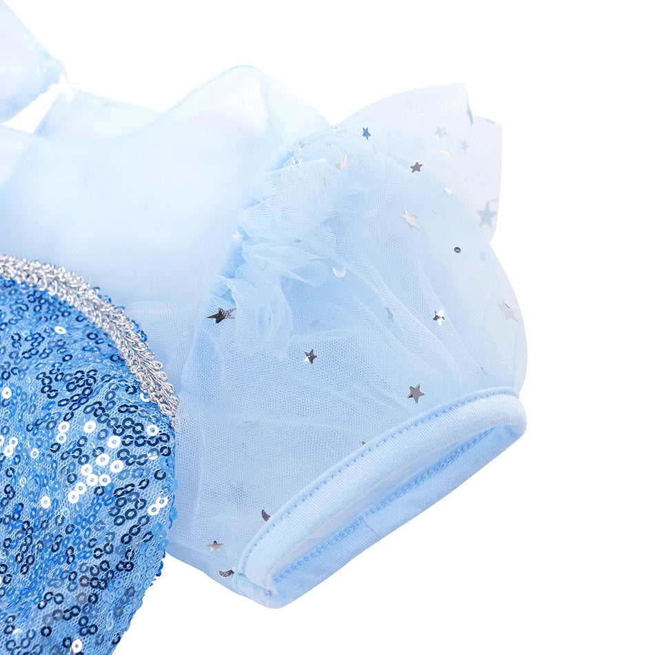 Elsa Girls Dress Frozan Cosplay Costume Princess Dresses Queen Snow Queen Wedding Luxurious With Cloak Carnival Gown Dresses Up