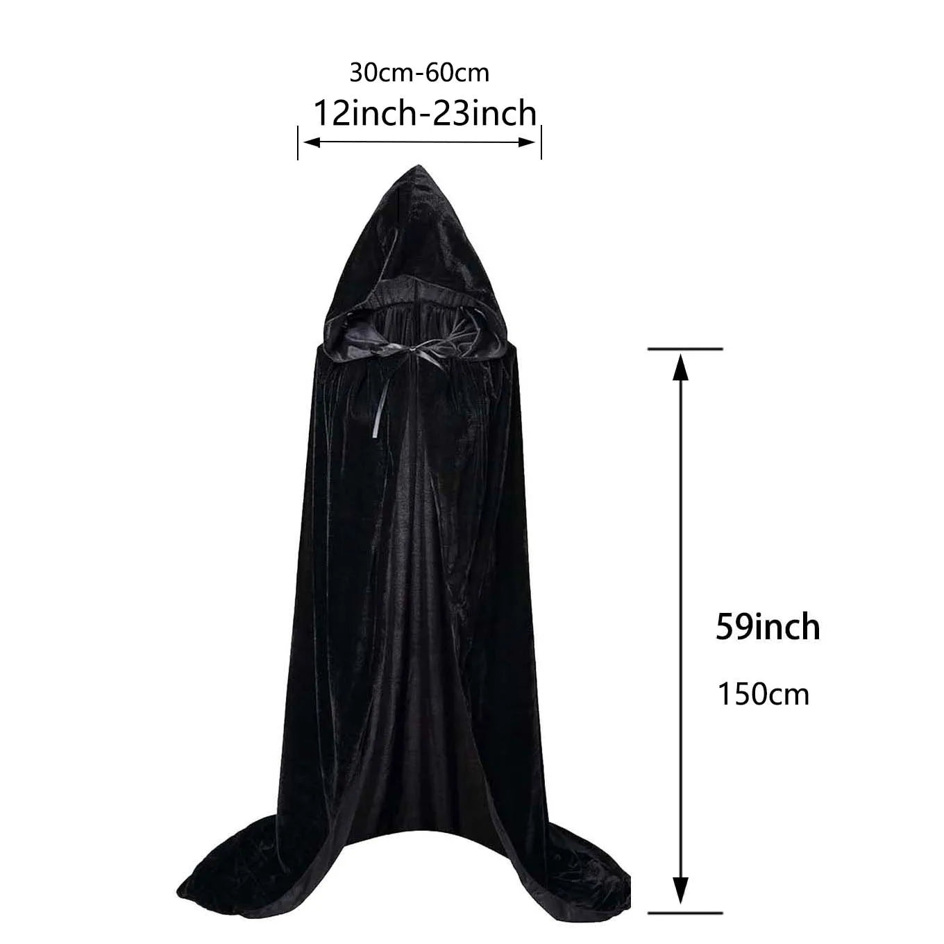 Christmas Velvet Halloween Grim Reaper Cloak long Hooded cape Unisex for  Devil Witch Wizard Christmas Cosplay red Death cloak