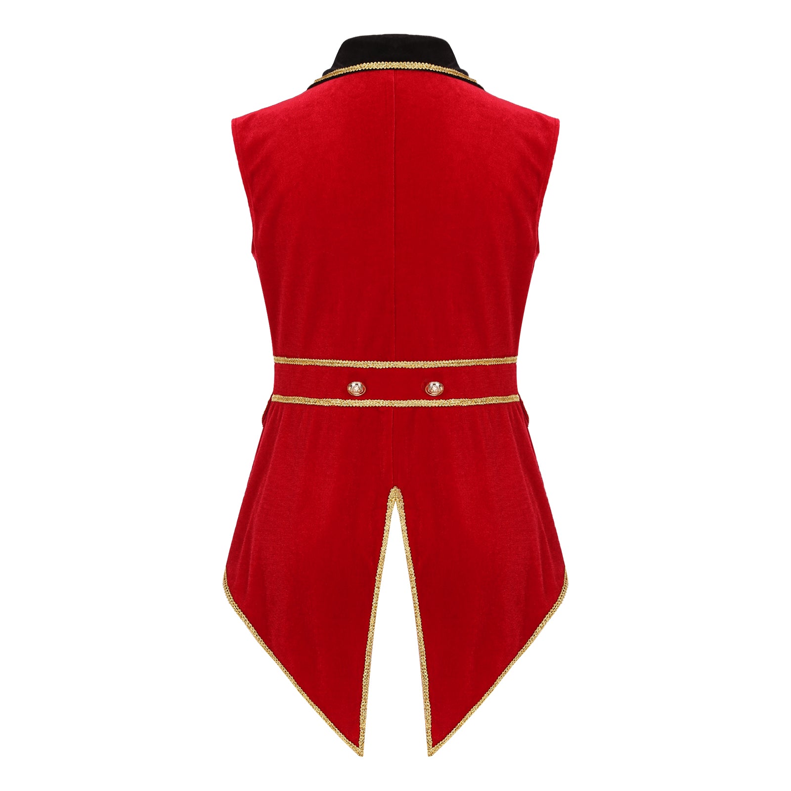 Womens Circus Ringmaster Costumes Halloween Showman Cosplay Tailcoat Lapel Vest Jacket Ringleader Lion Tamer Velvet Waistcoat