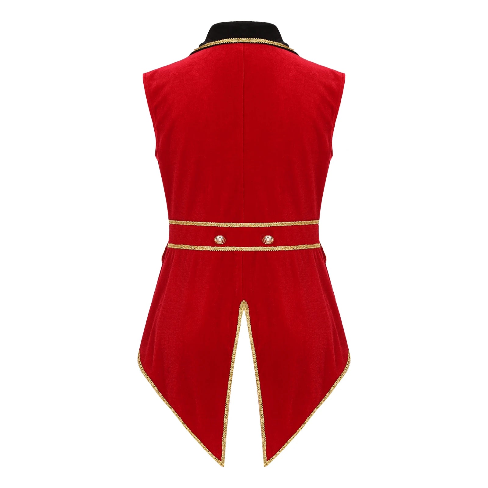 Womens Circus Ringmaster Costumes Halloween Showman Cosplay Tailcoat Lapel Vest Jacket Ringleader Lion Tamer Velvet Waistcoat