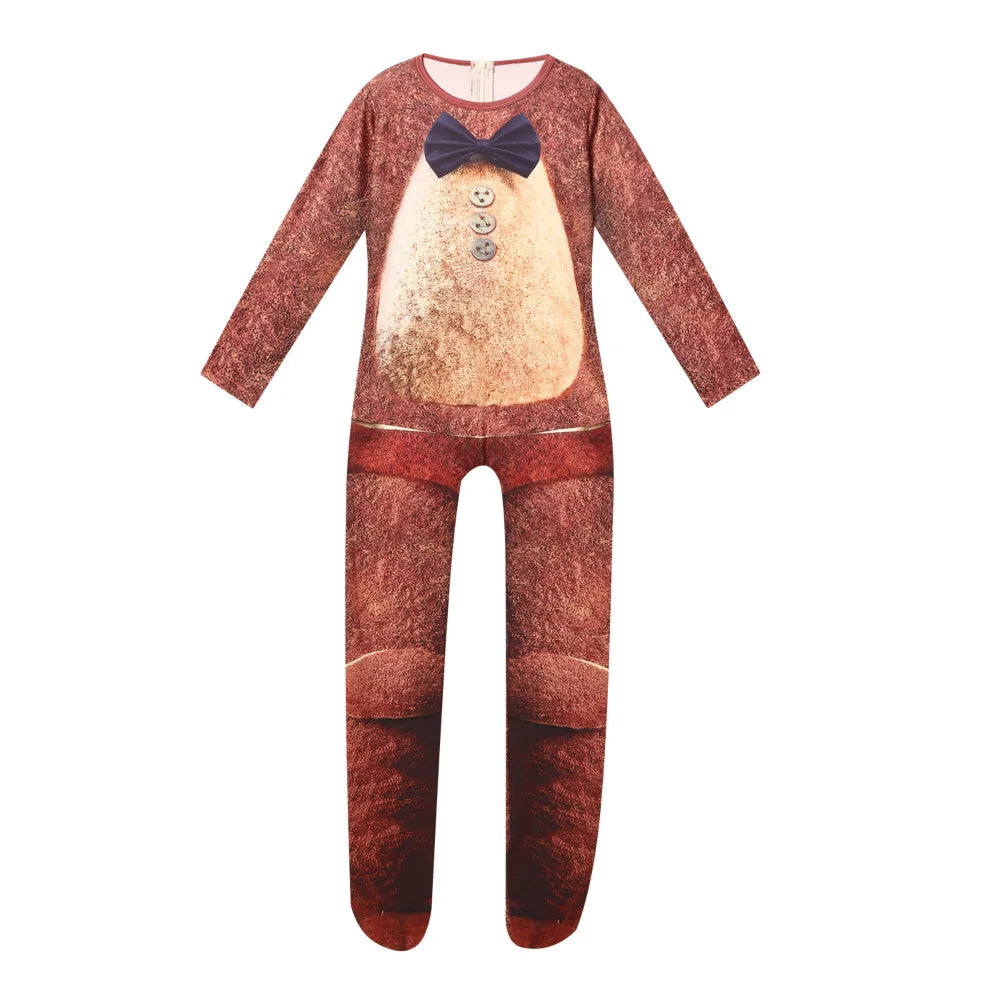 Kids Horrible Halloween Costume Five Nights Freddyed Jumpsuit Cosplay Nightmare Bonnie Fnaf Freddy Anime Christmas Gift for Kid