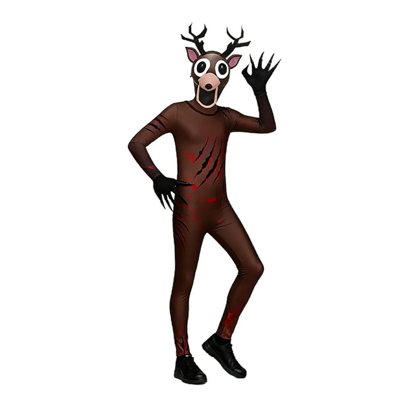 Halloween 99 Nights Forest Deer  Children Adult Cosplay Outfit 3D Print Cosplay   Carnival Horror Game Dress Up Children's Gift