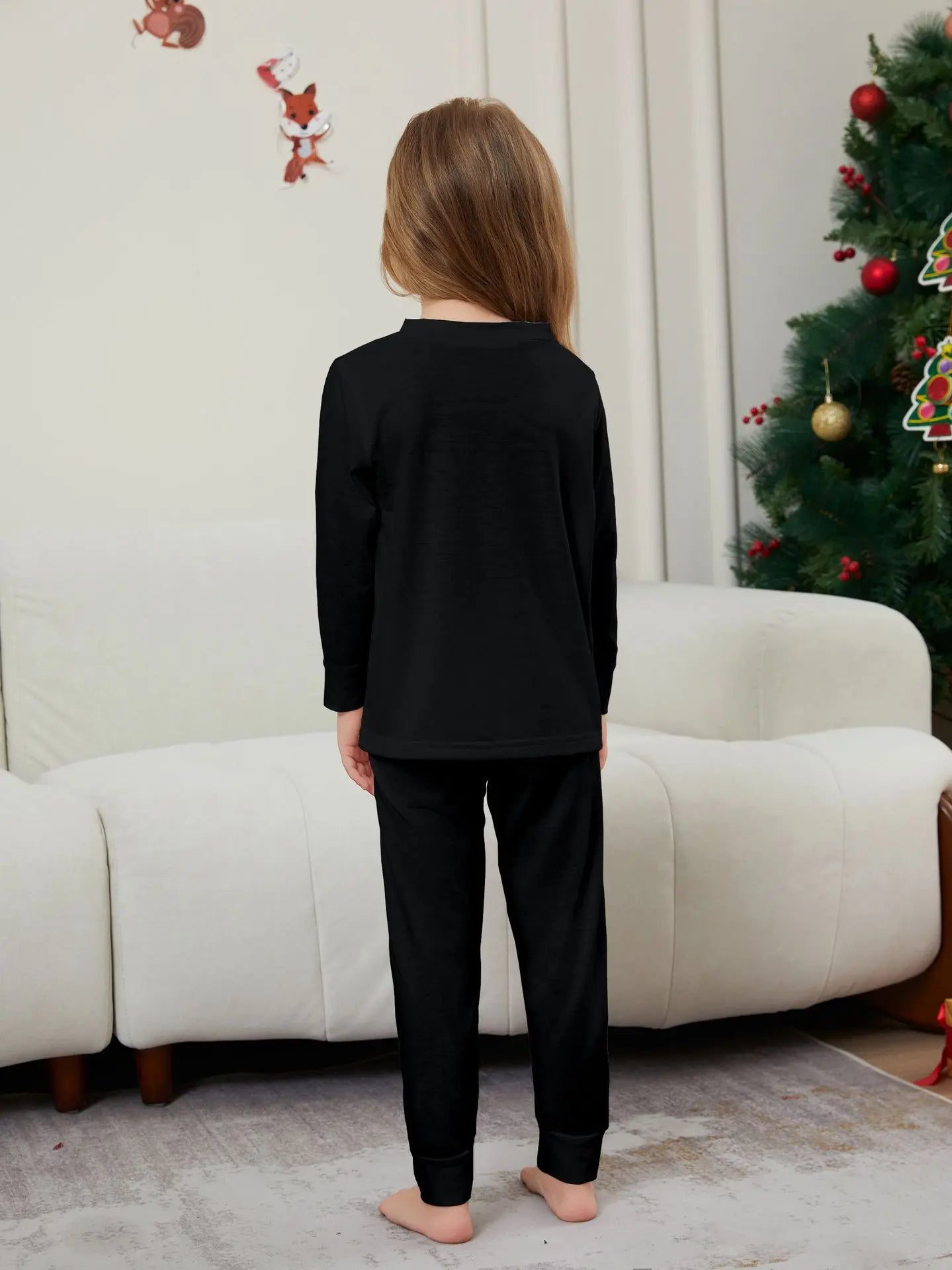 Happy Halloween Family Matching Outfits Skeleton Print Parent-child 2 Pieces Suit Sleepwear Soft Loose Pajamas Set Holiday Wear