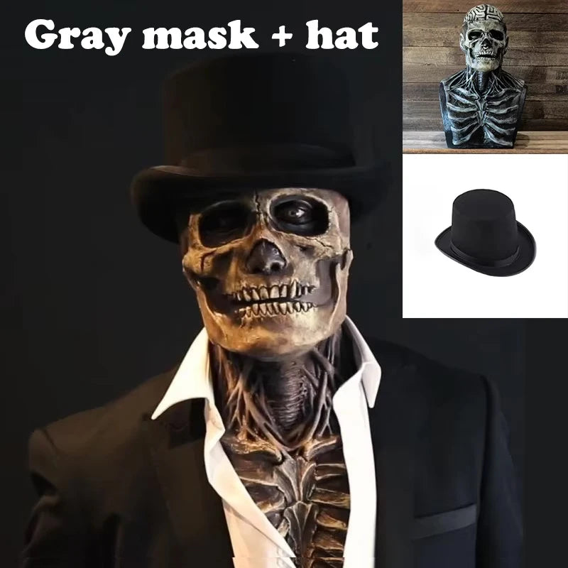 Halloween Scary Skull Mask Halloween Party Carnival Cosplay Prop Novelty Realistic Skull Latex Mask Evil Red Skull Headgear