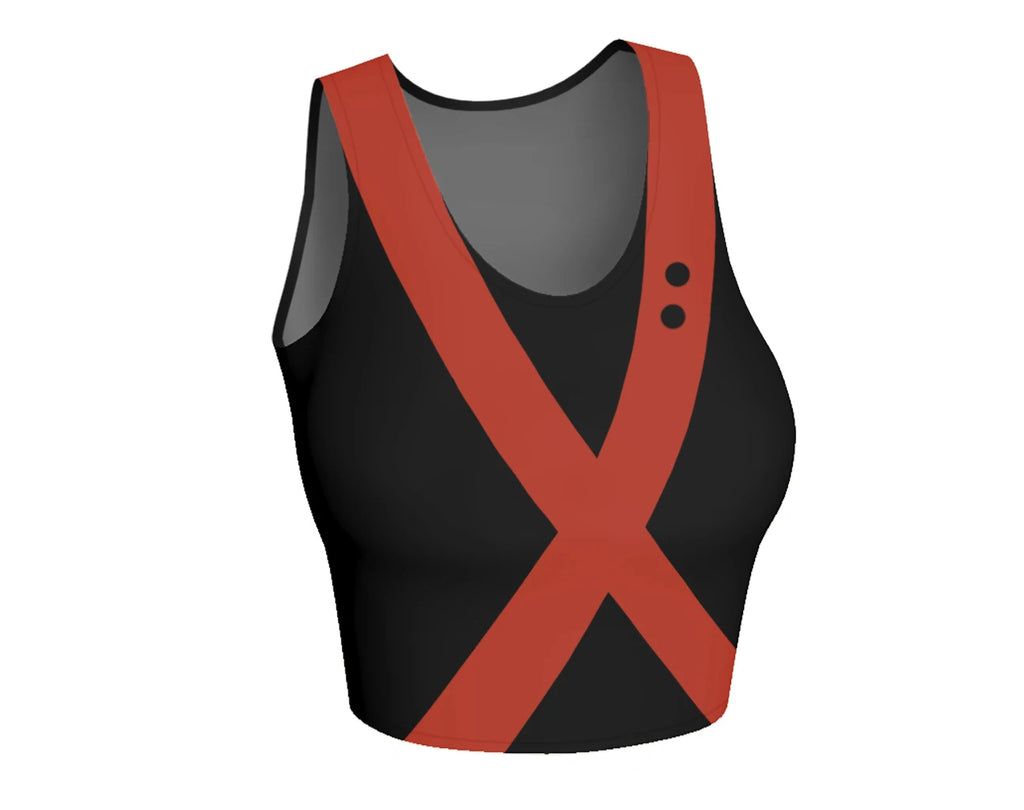 Anime Katsuki Bakugou Cosplay Costume Crop Tank Top Katsuki Bakugou Sports Vest Halloween Carnival Party Outfits