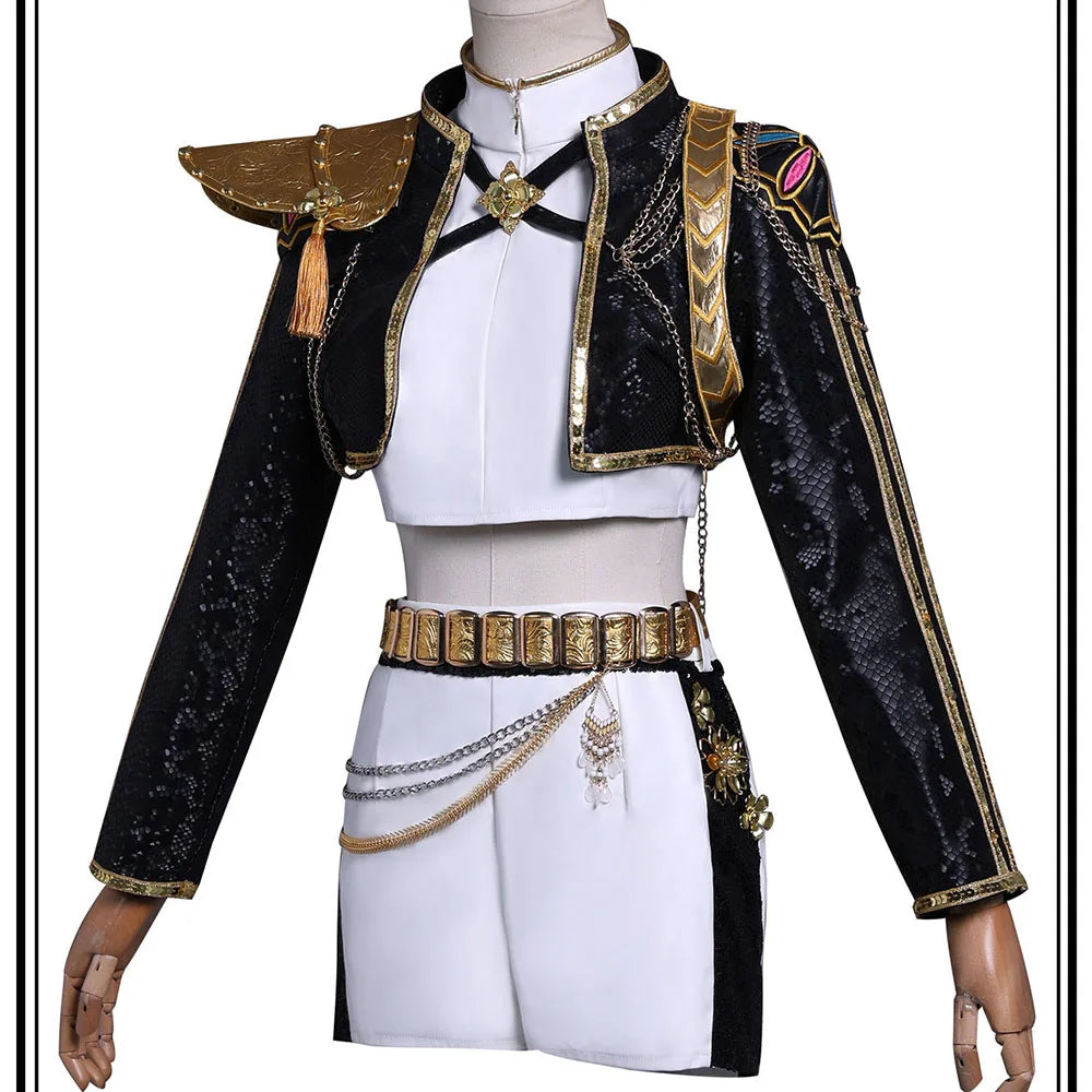 Rumi Zoey Mira Cosplay Clothes KPop Demon Hunters Cosplay Costume Black Golden Suit Halloween Huntrix Role Playing Outfit