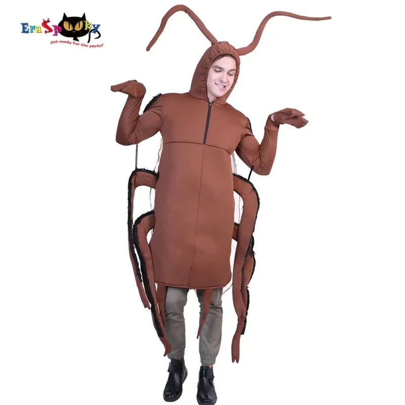 Eraspooky Funny Family Group Cosplay Carnival Cockroach Costume Adults Unisex Animal Jumpsuit Halloween Costume For Kids QW7622