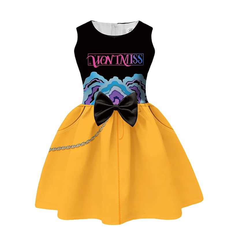 KPop Demon Hunters Kids Clothes Festival Children Halloween Cosplay Pop Singer Rumi Mira Zoey Masquerade Carnival Party Dress