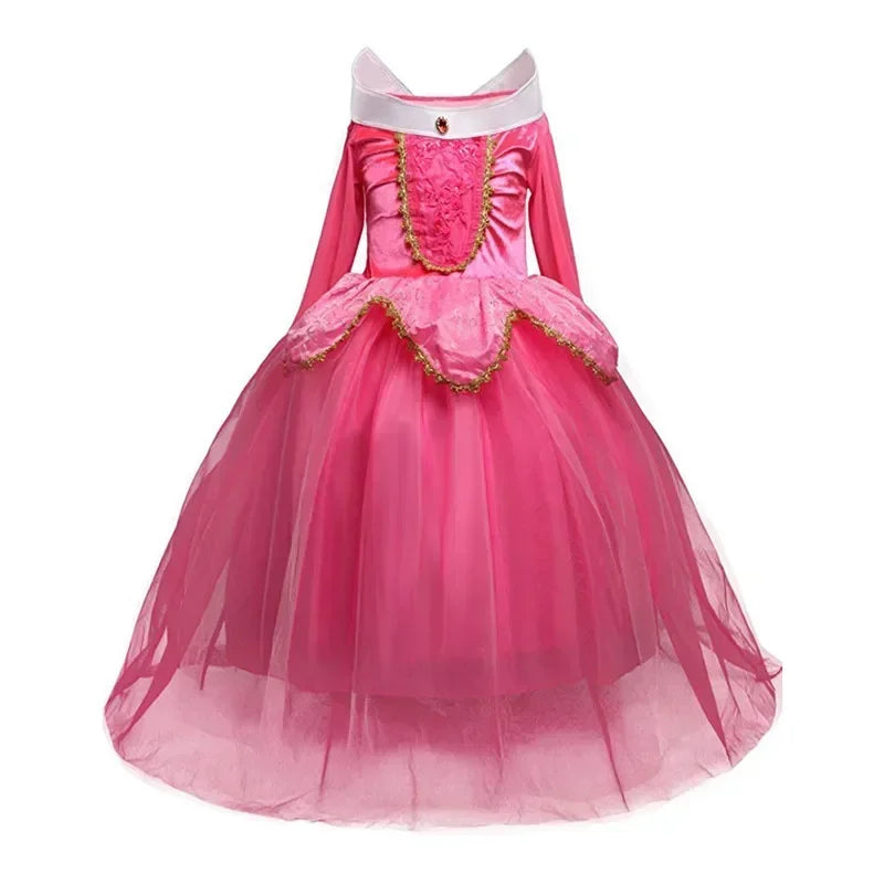 Fantasy Girls Sleeping Beauty Aurora Cosplay Princess Dress Kids Halloween Carnival Birthday Costume Party Clothing 3-10Years