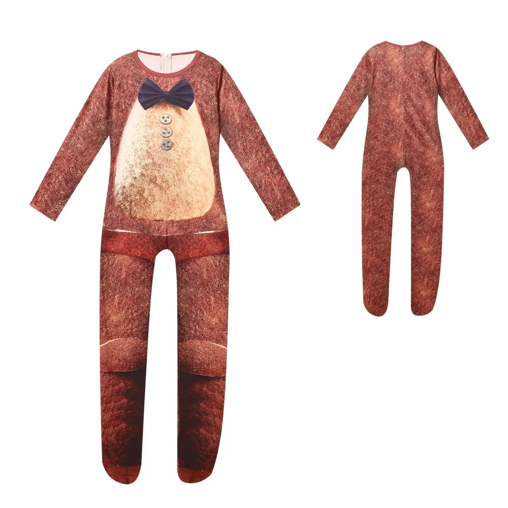 Kids Horrible Halloween Costume Five Nights Freddyed Jumpsuit Cosplay Nightmare Bonnie Fnaf Freddy Anime Christmas Gift for Kid