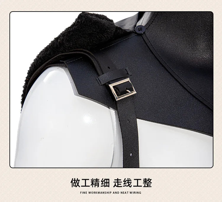 Mens Assassin Halloween Costume Pirate Cosplay Medieval Armor Shawl Cape Gothic SteamPunk Warrior Hooded Cloak Cape