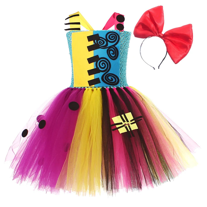 Halloween Christmas Eve Cosplay Dress Horror Fancy Princess Dress Girl Puffy Costume Carnival Party Clothes Gifts for Children