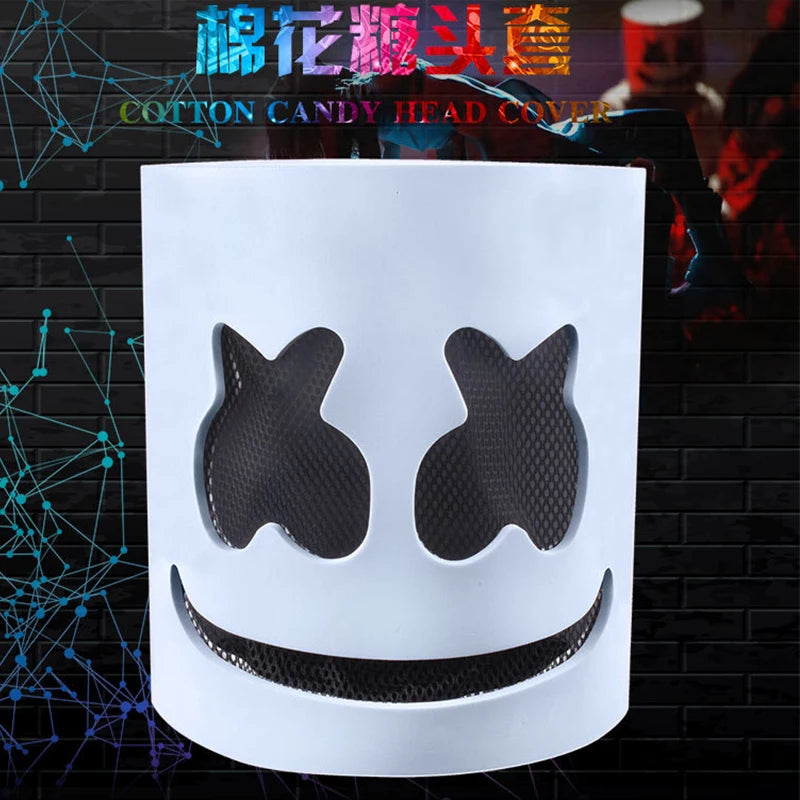 Led Light Up Mask and Gloves DJ Marshmello Head Helmet Light Up Cosplay Head Cover for Men Women Music Festival Halloween props