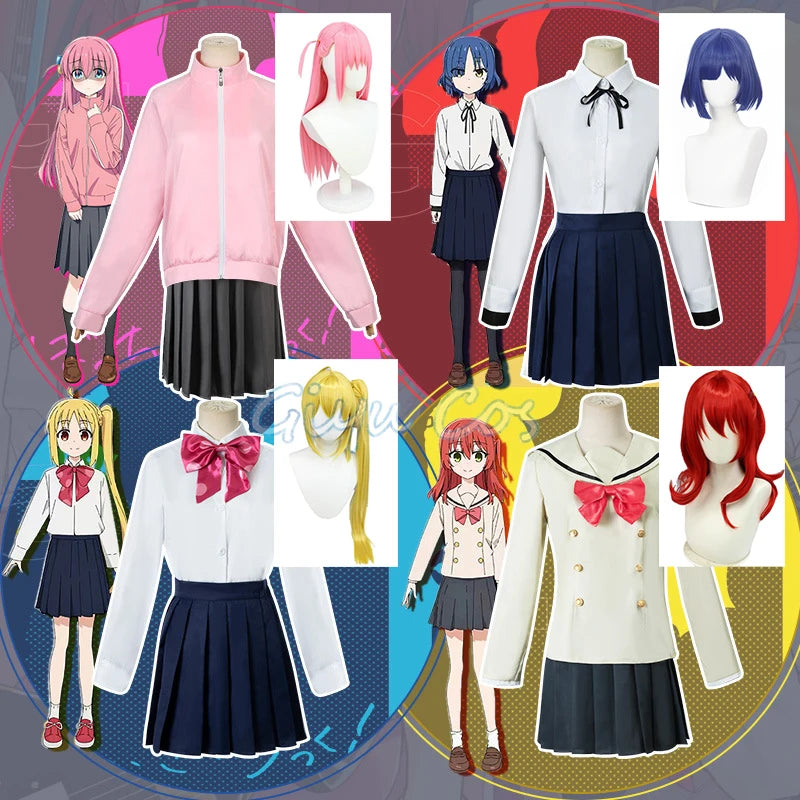 Yamada Ryo Kita Ikuyo Ijichi Nijika Gotoh Hitori Cosplay Costume BOCCHI THE ROCK! Adult Carnival Uniform Wig Anime Halloween