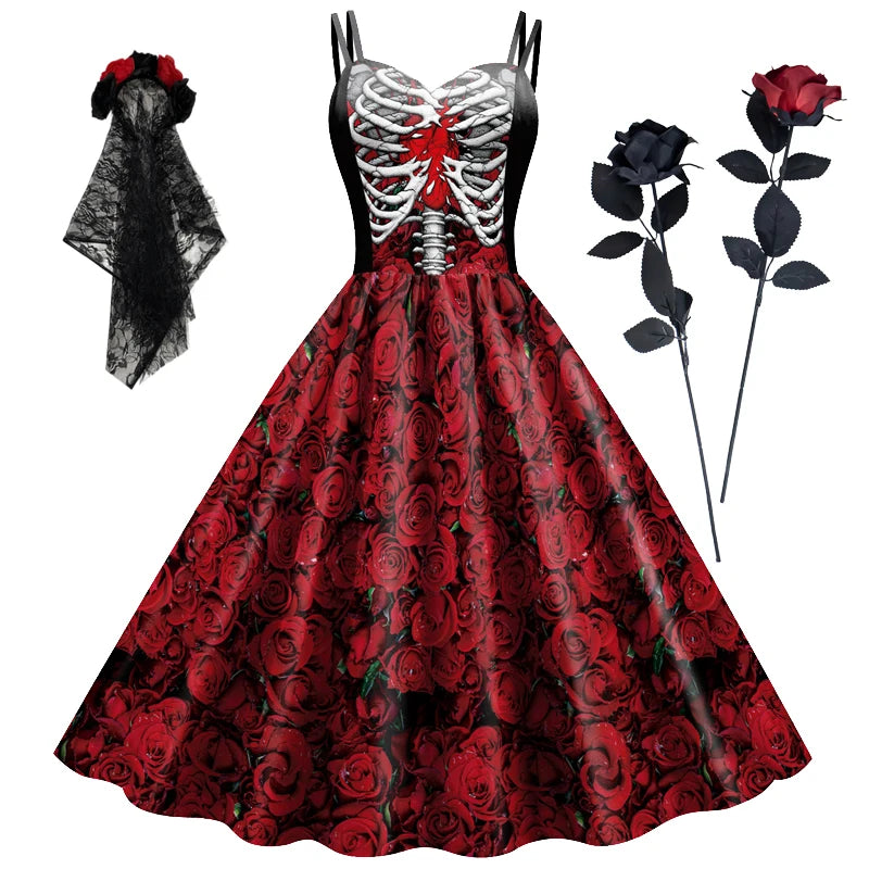 Kids Halloween Cosplay Vampire Costume Girl Black Tutu Dress Carnival Costumes for Kids Gothic Horror Clothes Halloween Gifts