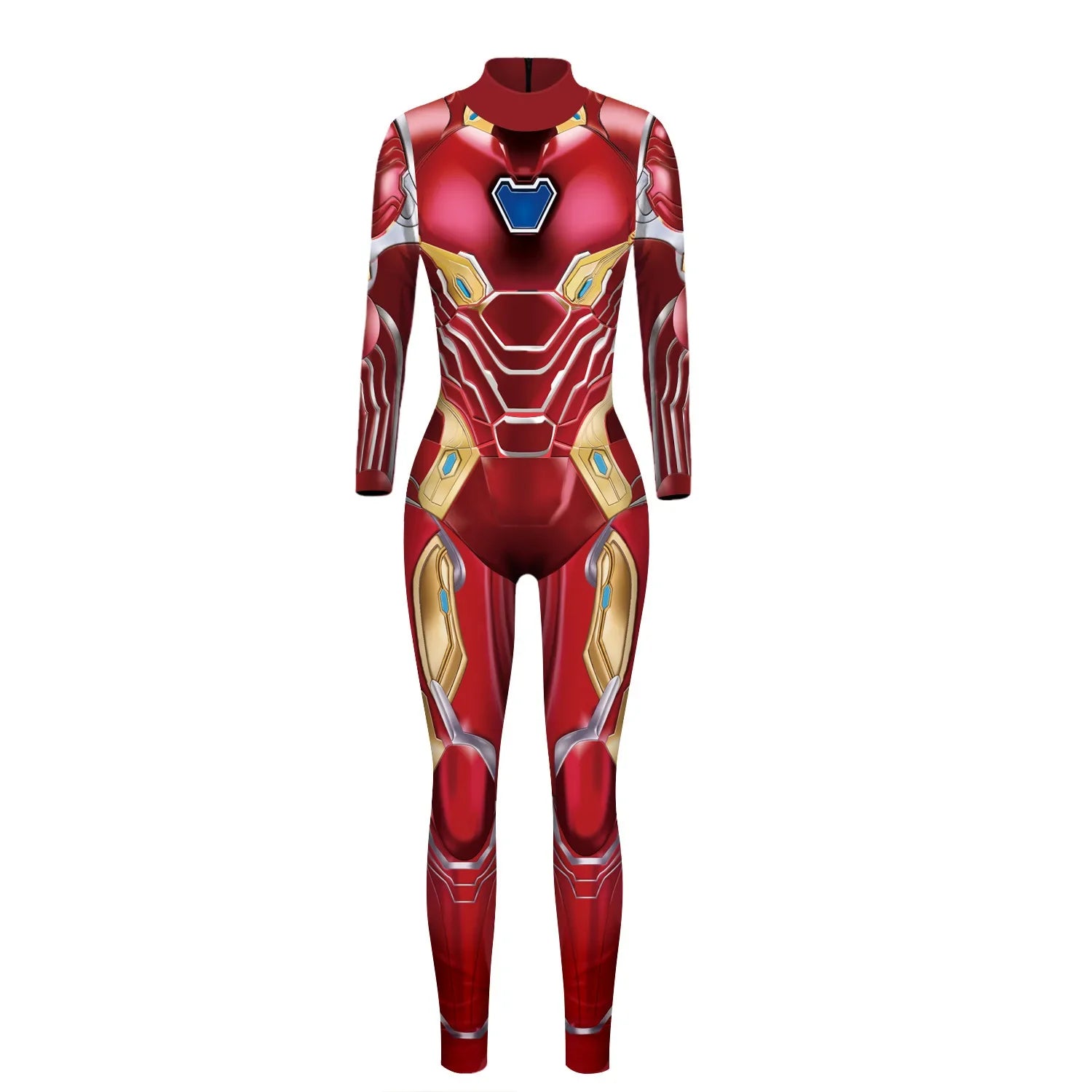Superhero Spiderman Iron Man Bodysuit Cosplay Costume Women Slim Digital Print Jumpsuit Halloween Fancy Dress up
