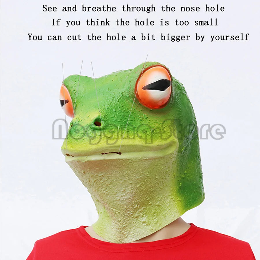 Lovely Cosplay Funny Christmas Halloween Mask Animal Frog Eye Mouth Head Full Face Helmet Costume Prop Carnival Mardi Gras Party