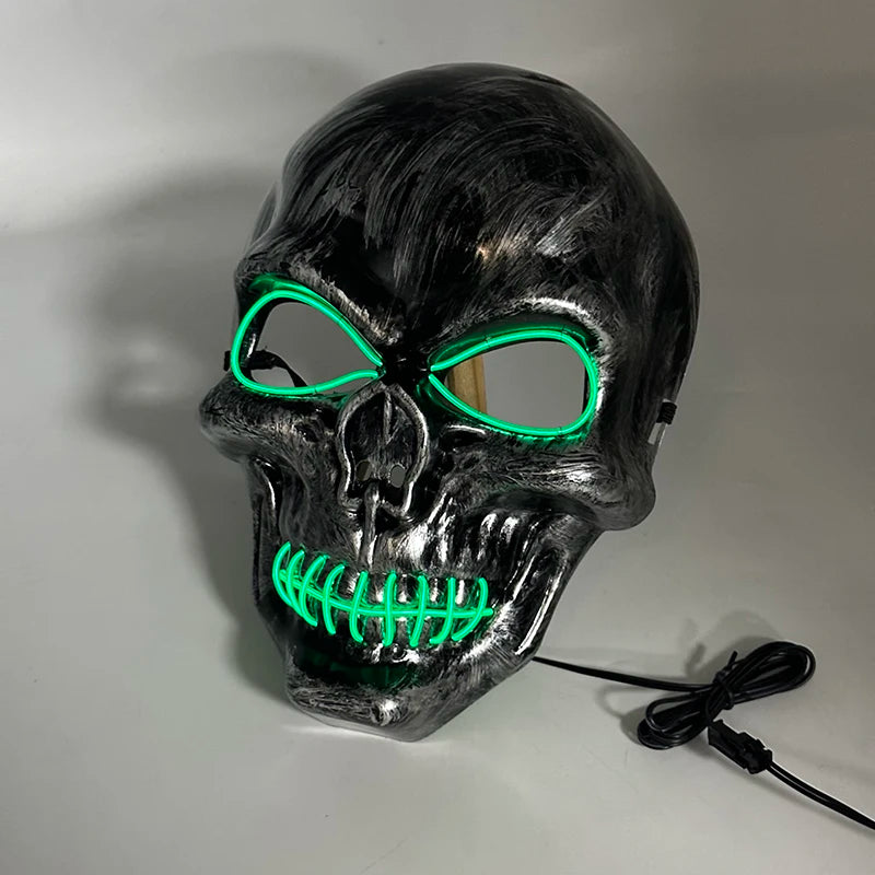 Newstyle Led Captain Hat Halloween Masquerade Pirate Theme Party Cosplay Captain Costumes Accessories Light Up Skull Pattern Hat