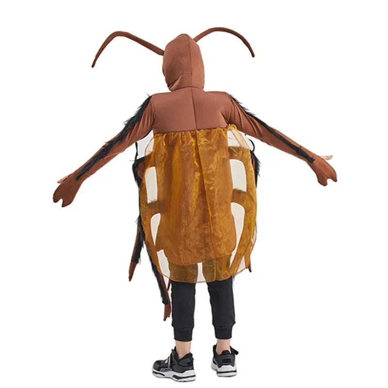Eraspooky Funny Family Group Cosplay Carnival Cockroach Costume Adults Unisex Animal Jumpsuit Halloween Costume For Kids QW7622