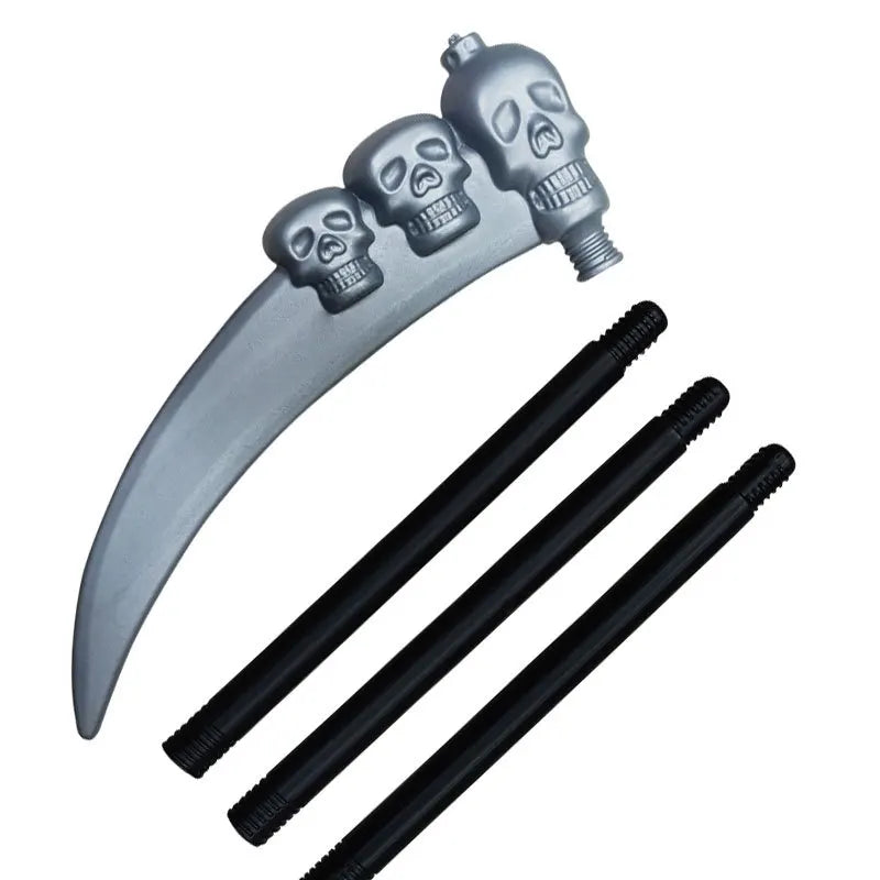 Halloween Grim Reaper black cape cloak set: children's and adult cos Grim Reaper scythe costumes and props