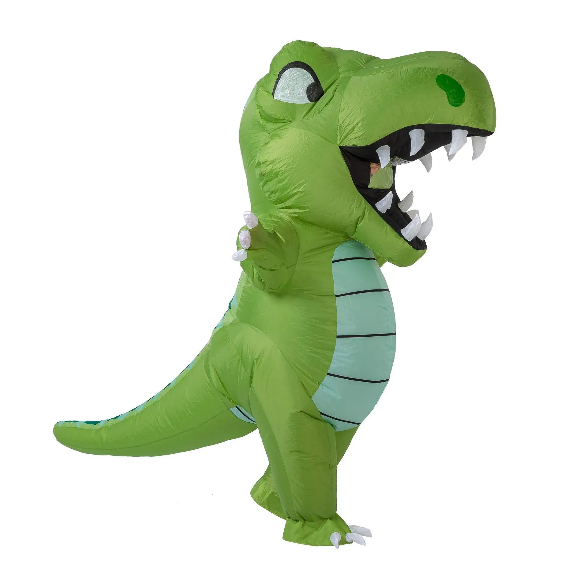 Funny Cartoon Big Mouth Inflatable Green Dinosaur Cosplay Costume Adult Halloween Carnival Party
