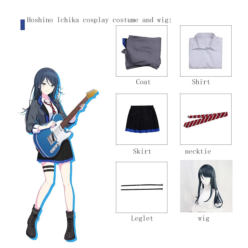 ANIMECC in Stock S-3XL Tenma Saki Hoshino Ichika Hinomori Shiho Mochizuki Honami Cosplay School Outfit Wig Halloween for Women
