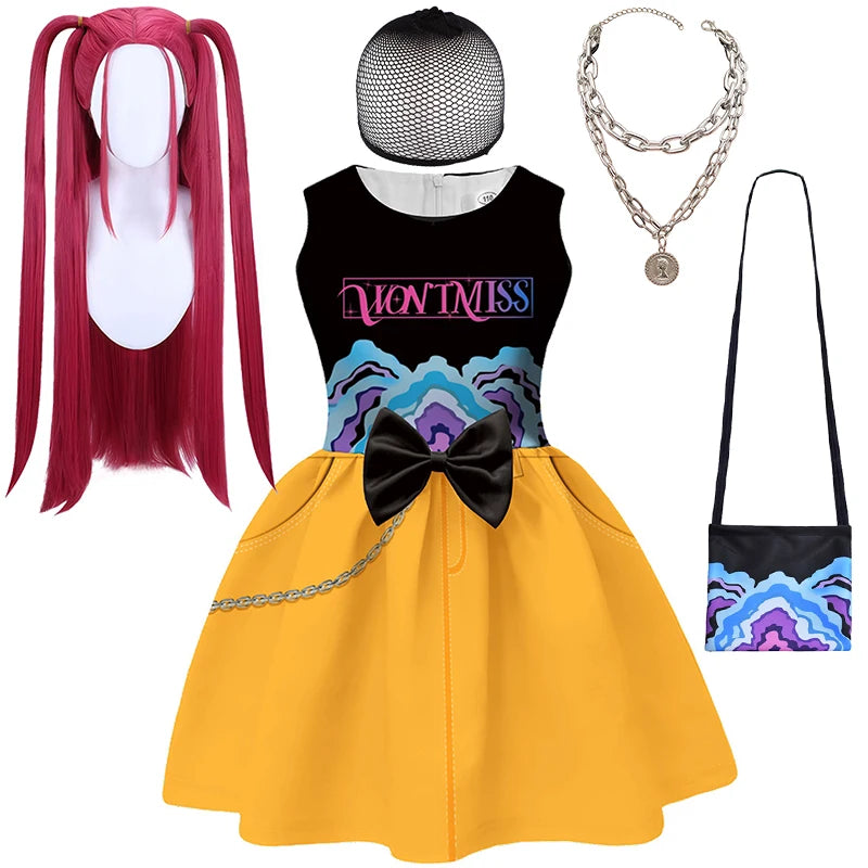 KPop Demon Hunters Kids Clothes Festival Children Halloween Cosplay Pop Singer Rumi Mira Zoey Masquerade Carnival Party Dress