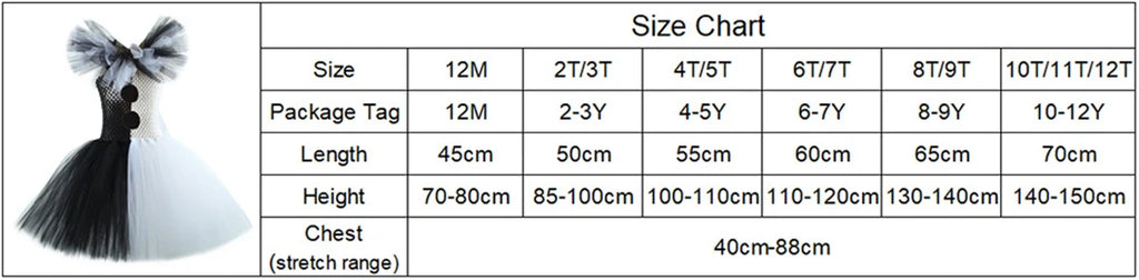 The Clown Costume Girl Black White Fancy Tutu Dress Horror Joker Dress for Kids Halloween Carnival Party Costumes