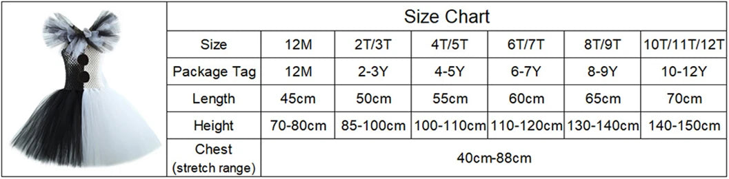 The Clown Costume Girl Black White Fancy Tutu Dress Horror Joker Dress for Kids Halloween Carnival Party Costumes
