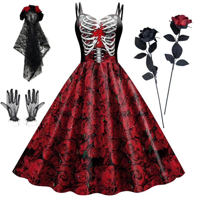 Kids Halloween Cosplay Vampire Costume Girl Black Tutu Dress Carnival Costumes for Kids Gothic Horror Clothes Halloween Gifts