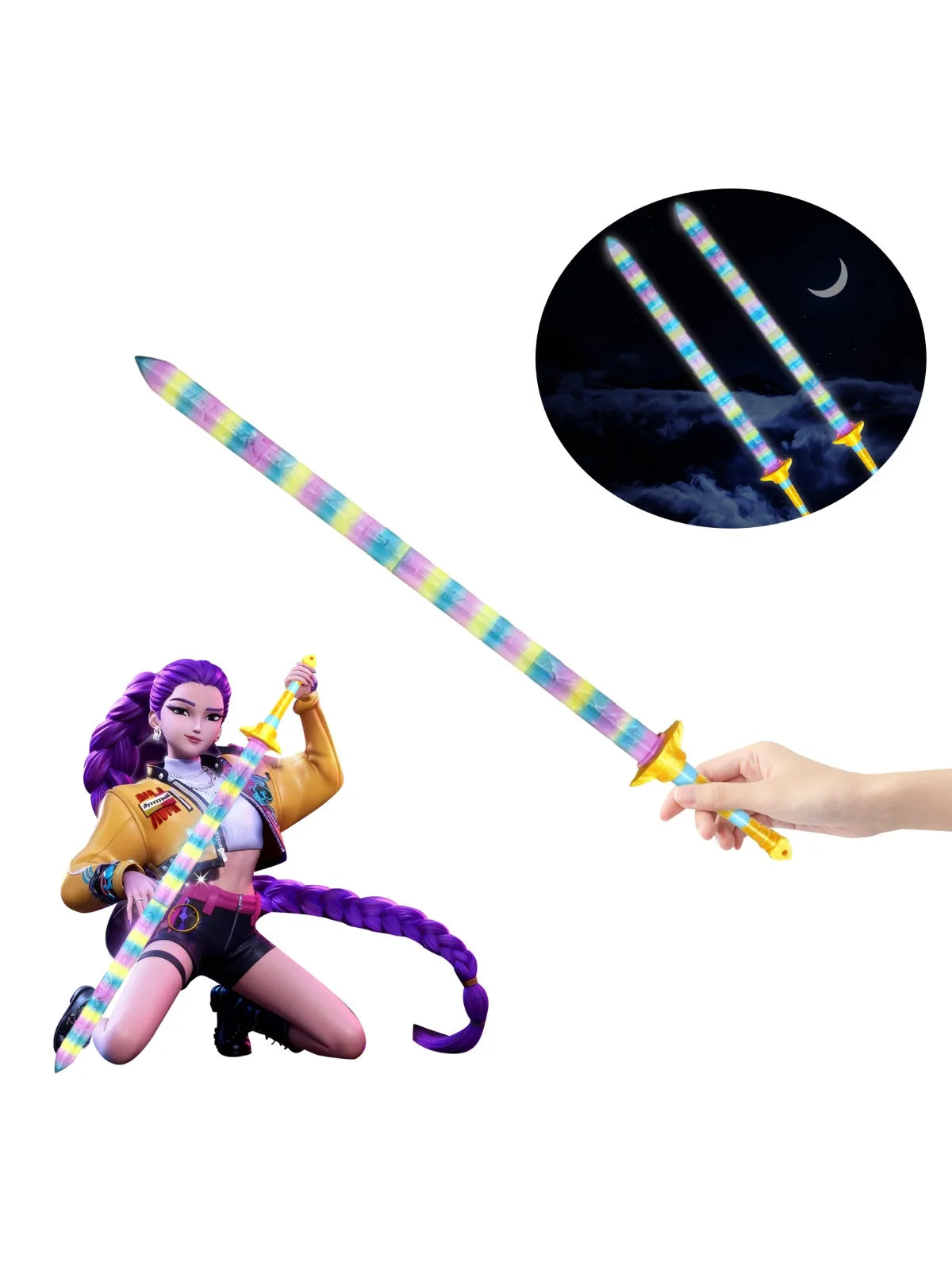 Rumi Kpop Demon Hunters Cosplay Lights Sword Weapons Roleplay Props for Girl Group Idol Halloween Carnival Costume Accessories