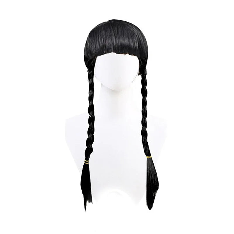 Gothic Lace Tiered Ball Gown Girls Hollowed Tulle Cake Dress Cosplay Prom Dress Halloween Wednesday Addams Black Costume