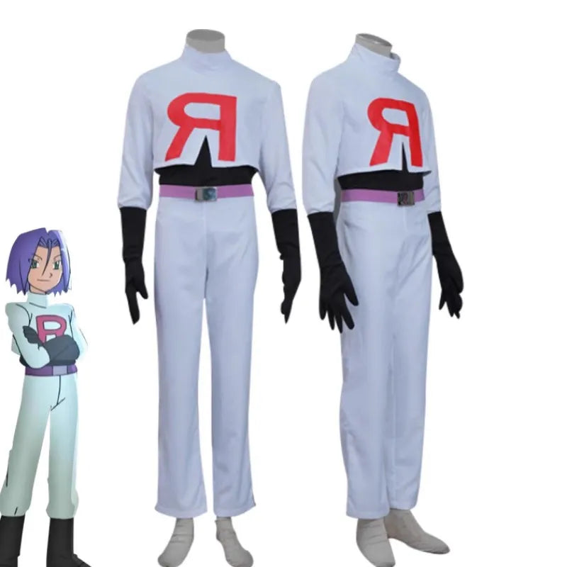 Anime Jessie and James Cosplay Costume Team Rocket Jessie Musashi James Kojirou Halloween Cosplay Costume Full Set Women Men