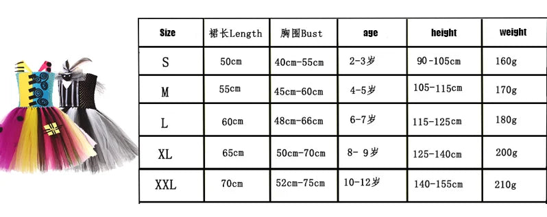 Halloween Christmas Eve Cosplay Dress Horror Fancy Princess Dress Girl Puffy Costume Carnival Party Clothes Gifts for Children