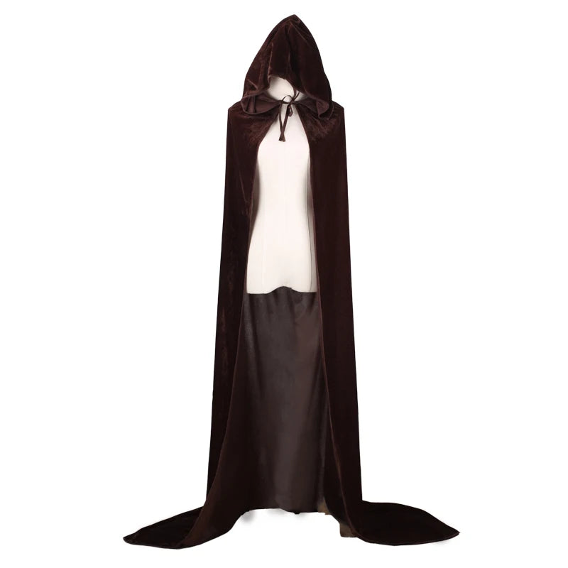 Christmas Velvet Halloween Grim Reaper Cloak long Hooded cape Unisex for  Devil Witch Wizard Christmas Cosplay red Death cloak