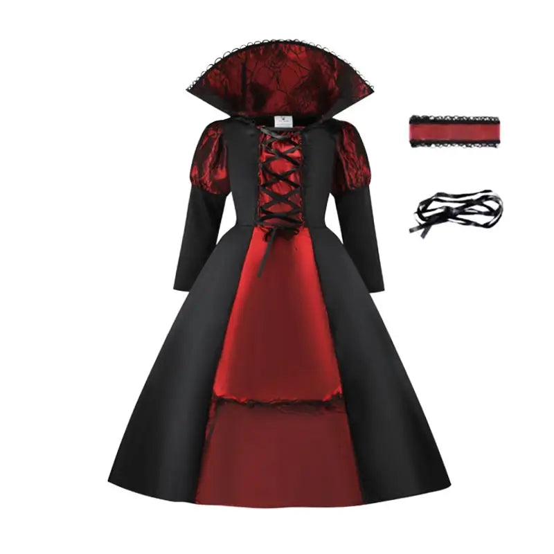 Girls Halloween Ghost Bride Costume  Vampire Dress Up Child Evil Terror Vampiress Role Play Carnival Party Cosplay  Outfits
