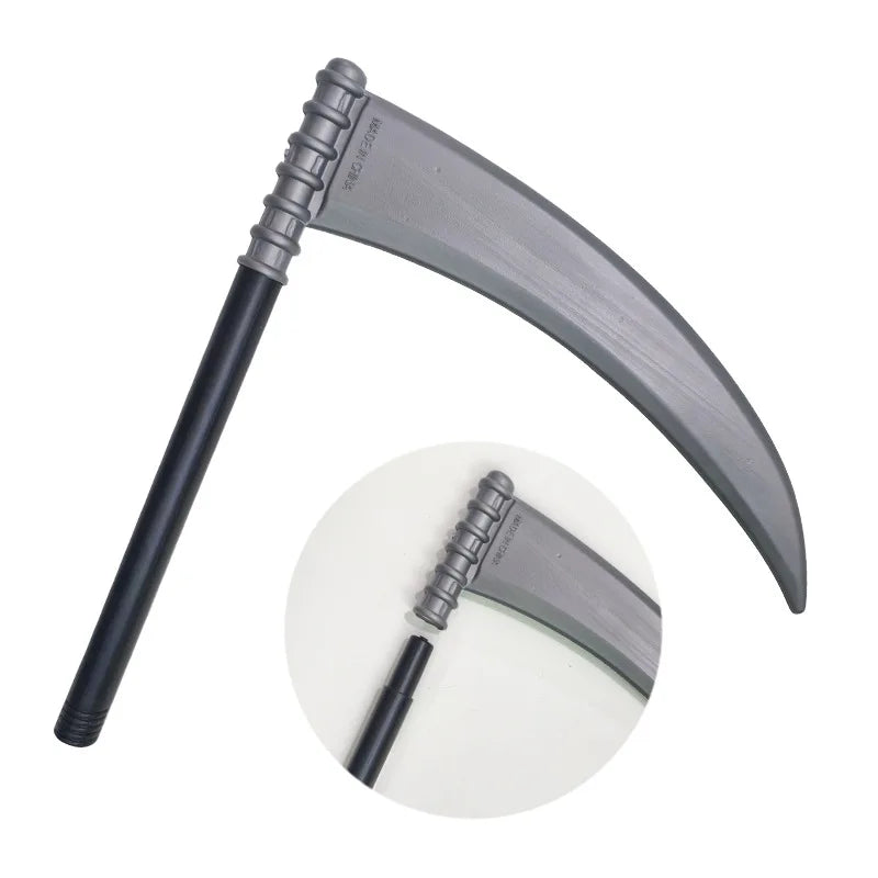 Halloween Grim Reaper black cape cloak set: children's and adult cos Grim Reaper scythe costumes and props